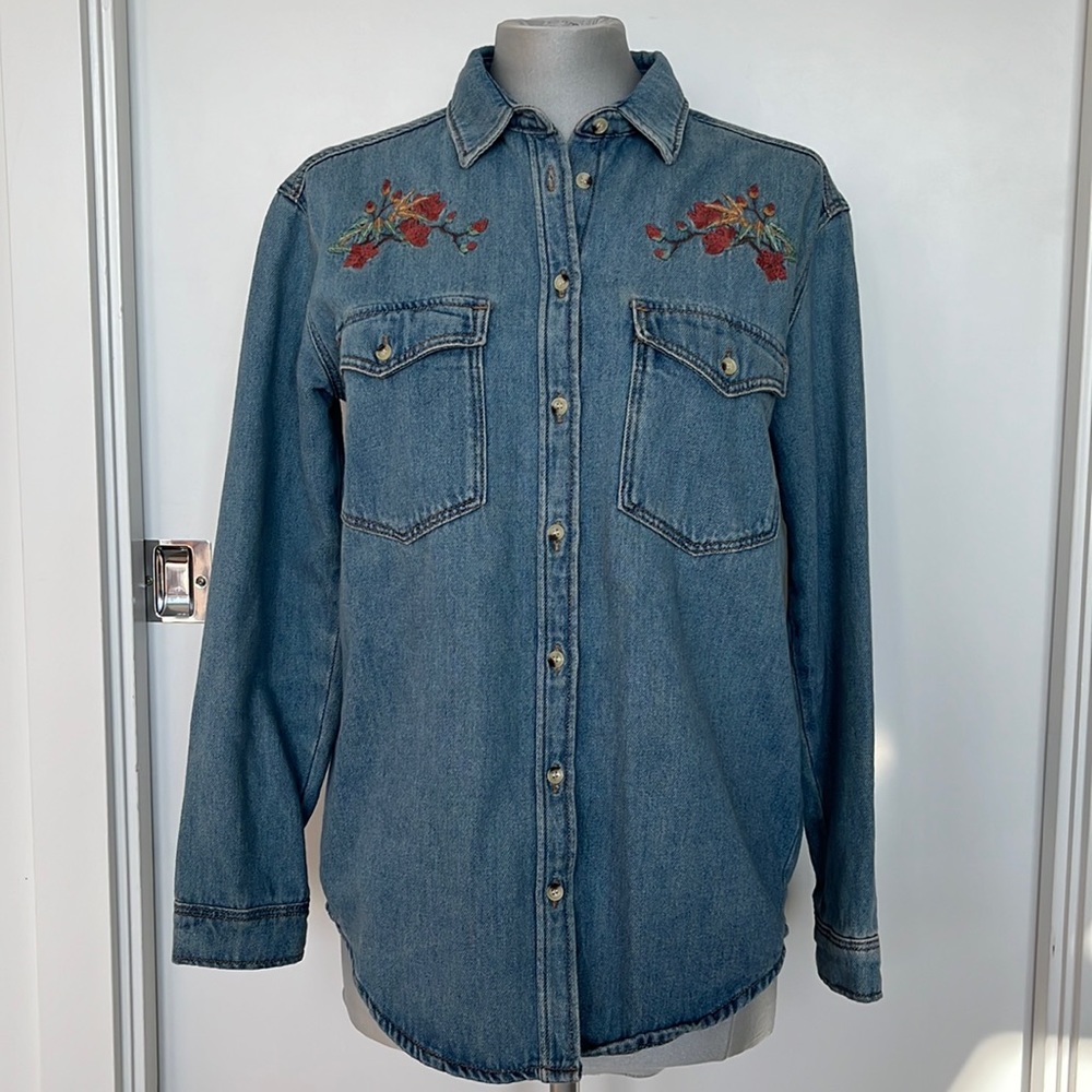 Mavi Jeans denim embroidered shirt